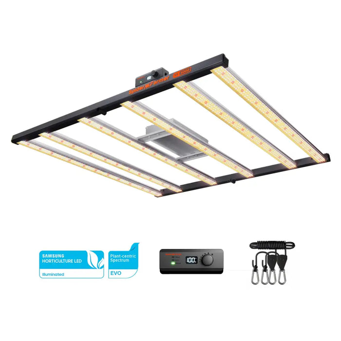 LED-Growlight-Panel mit Zubehör.