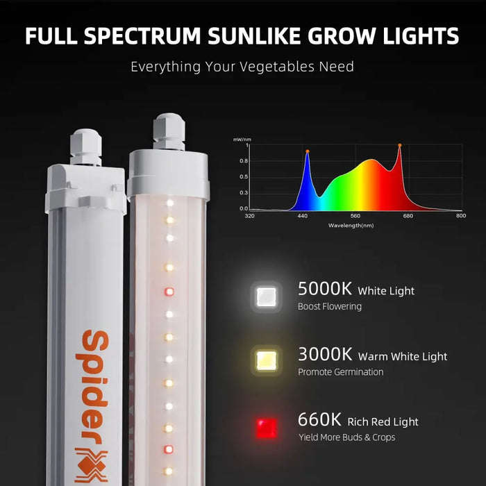 Sonnenähnliche Vollspektrum-Wachstumslampen.