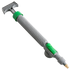 Graue und grüne Handpumpe.