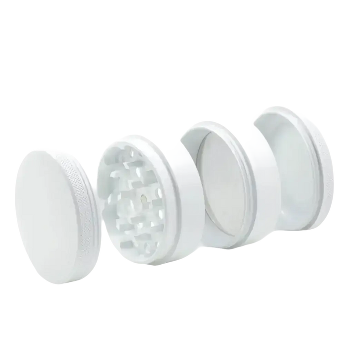 GrowIt24 Herbs Grinder in White with Four Pieces for Efficient Herb Grinding