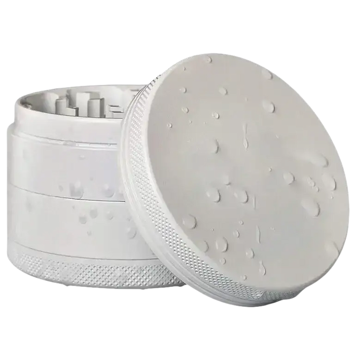 GrowIt24 Herb Grinder in White with Moisture-Resistant Finish and Sharp Teeth for Efficient Grinding