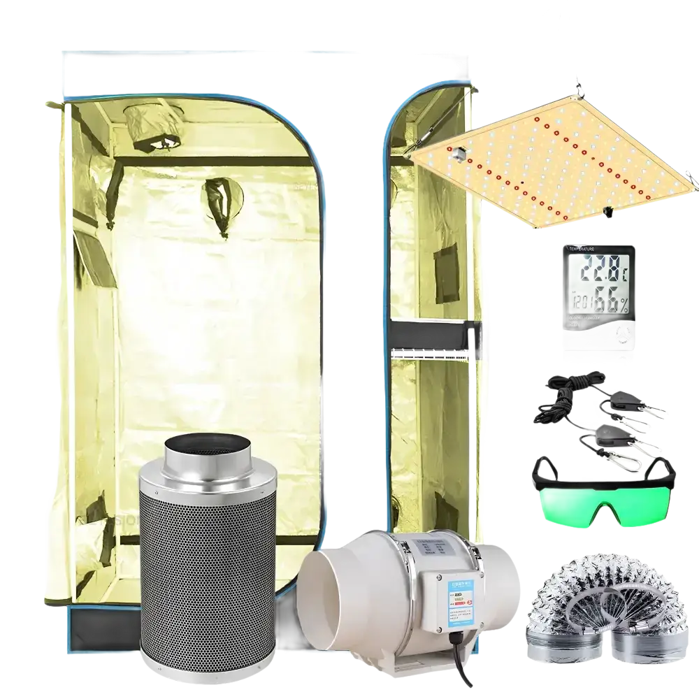 Premium Indoor-Grow-Zelt Komplettset mit Lampe, Ventilator und Filter für optimale Pflanzenzucht