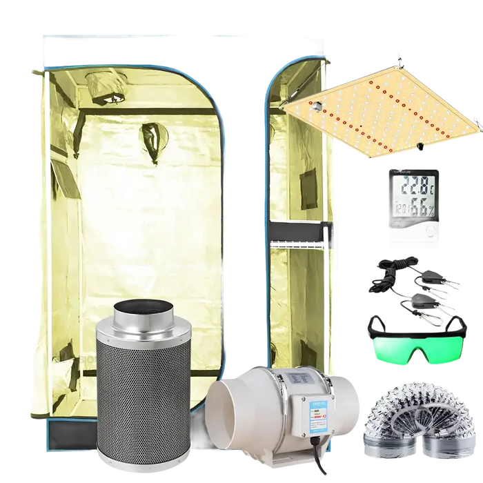 Premium Indoor-Grow-Zelt Komplettset mit Lampe, Ventilator und Filter für optimale Pflanzenzucht