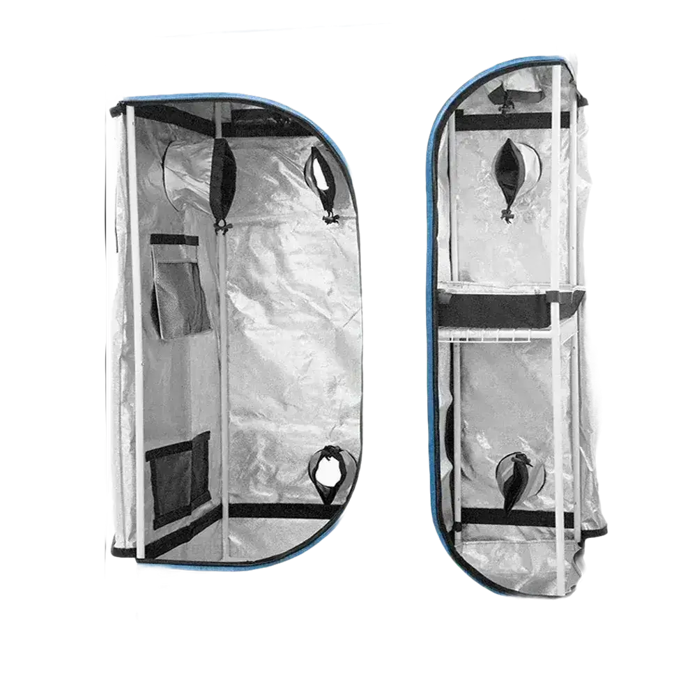 Premium Indoor-Grow-Zelt von GrowIt24 mit reflektierenden Wänden und Belüftungsöffnungen