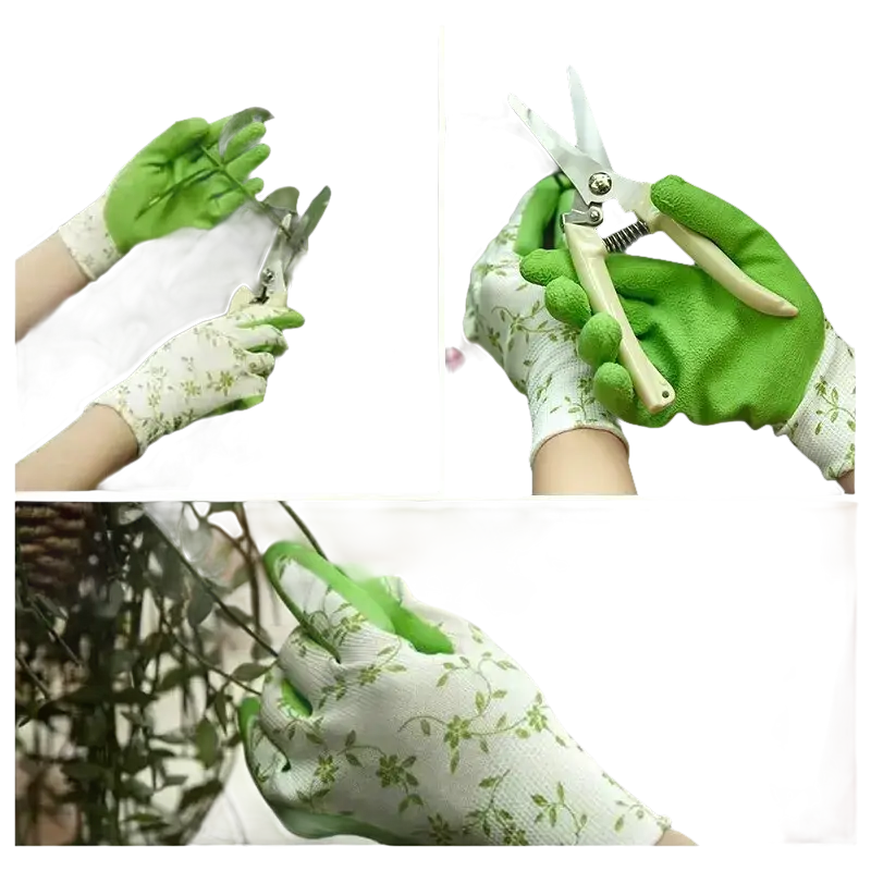 Florale Gartenhandschuhe.