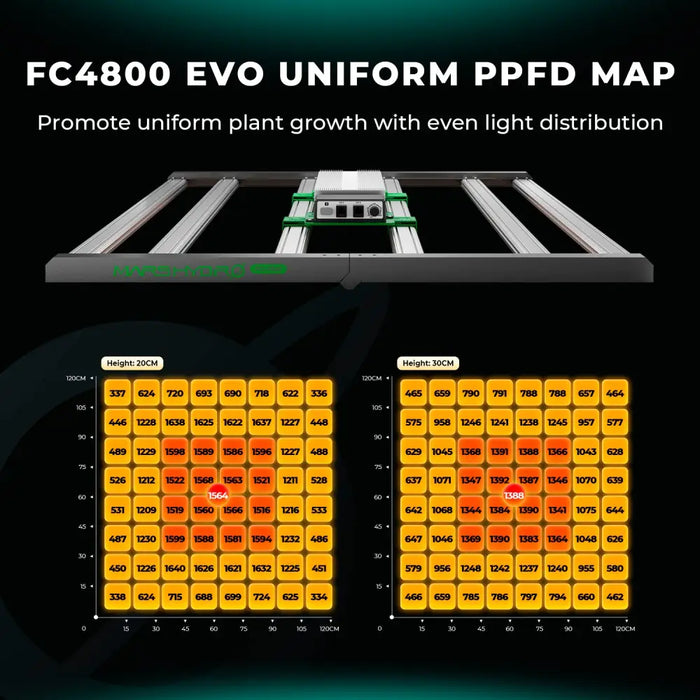 LED-Wachstumslicht PPFD-Karten.