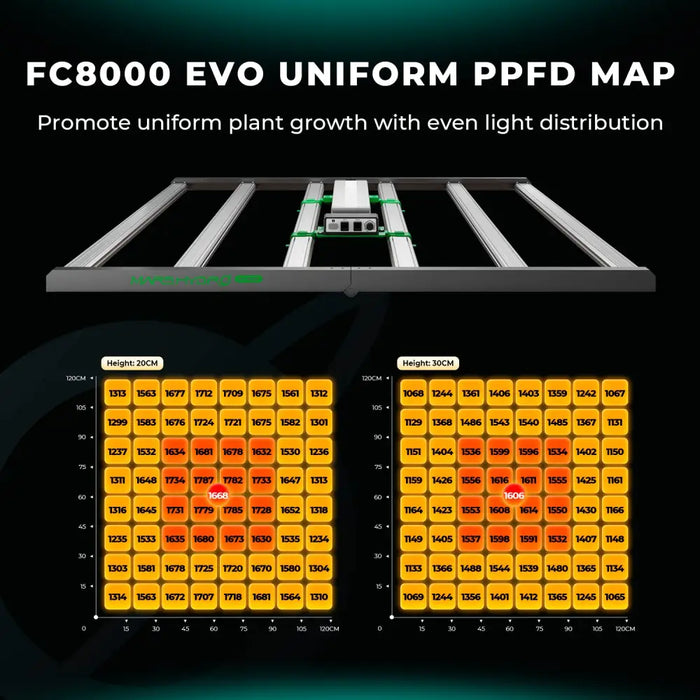 LED-Wachstumslicht PPFD-Karten.