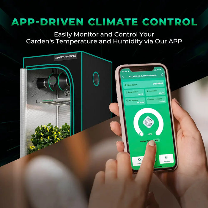 App-gesteuertes Wachstumszelt.