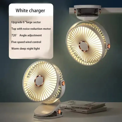 Tragbarer Ventilator mit Nachtlicht.