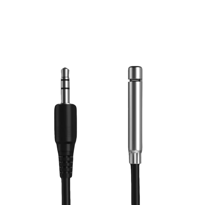 Temperatur- und Feuchtigkeitssensor mit 3,5-mm-Audiobuchse.