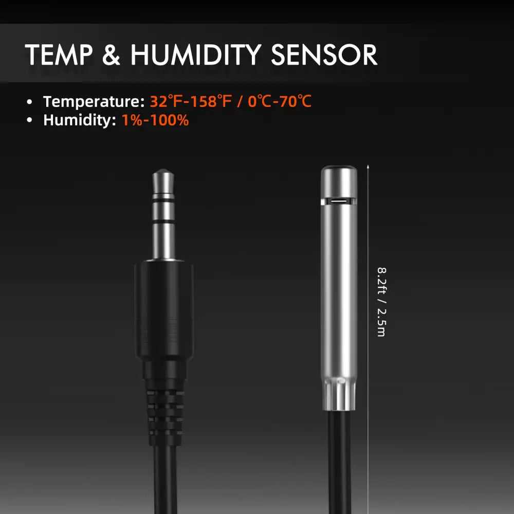 Temperatur- und Feuchtigkeitssensor mit 3,5-mm-Audiobuchse.